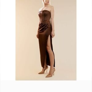 Bardot Chocolate Strapless Dress